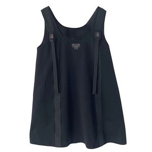 Abito firmato da donna Abito estivo con cinturino in nylon Abito casual a trapezio con canotta abbinato a motivo a triangolo invertito Abbigliamento da donna di alta qualità