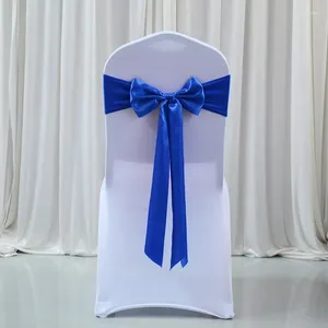 Chair Covers Stretchy Bows Elastic Satin Sashes Ties For Wedding Banquet Party Event Decoration Spandex Bow Bands Wholesale