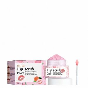 Peach Lip Scrub Exfoliating Lightening Fade Lip Lines Skin Fuktande Makeup Anti Dead Care Dryn Ta bort läppvård D9D8 F24F#