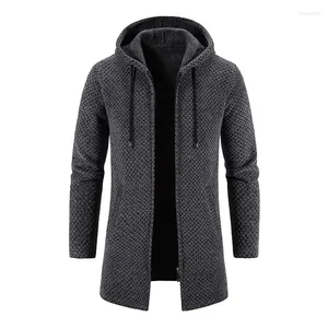 Cobertores Jumper Jaqueta Masculina Acolchoada e Engrossada Outono Inverno Tops Soltos Desgaste Exterior Com Capuz De Malha Cardigan Linha Roupas Cobertor