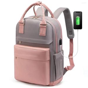 Рюкзак женский компьютерный многофункциональный ноутбук большой емкости модная водонепроницаемая студенческая дорожная сумка