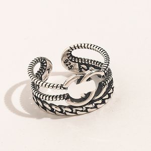 20 estilos marca designer anel banhado a prata carta banda anéis para moda feminina jóias diamante elegante ajustável senhoras presente