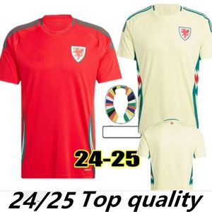 2024 25 Wales Fußballtrikots BALE WILSON ALLEN RAMSEY World National Team Cup Rodon VOKES Home Football Shirt Kurzarm Erwachsene Uniformen Fans Version