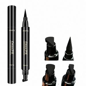 Cabeça dupla Eyes Liner Líquido Make Up Pencil Waterproof Black Makeup Stamps Eyeliner Pencil Duradouro Eye Cosmetic j5n2 #