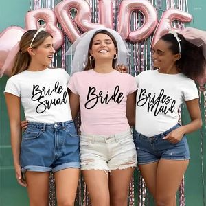 Men's T Shirts Team Bride T-Shirt Bridal Shower Wedding Engaged Party Tops Bachelorette Hen Tshirt Short Sleeved Pink White Tees