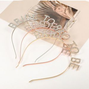 Headpieces Crown Tiara Headbands For Bride Wedding Hair Gold Silver Brides to be Letter Princess Hollow Hairband Hair Accessories