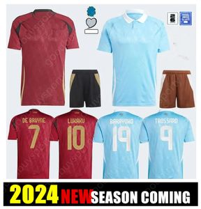 24 25 Belgien 축구 유니폼 벨기에 벨기에 벨기에 브루이네 R.Lukaku E.Hazard Courtois 2023 2024 셔츠 Mertens Batshuayi T.Hazard 팬 성인 아이 키트