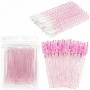 200 Pcs Crystal Makeup Brushes Set Eyel Lip Microbrush Mascara Wands Applicator Swab Eyel Extensi Makeup Tools 54nU#