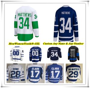 Pats Hóquei Jerseys Auston Matthews Mitch Marner John Tavares William Nylander Morgan Rielly Max Domi Wendel Clark Tyler Bertuzzi Jake McCabe Matthew Knies