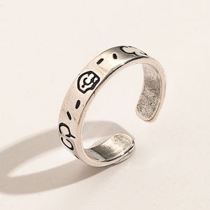 20 стилей, простые брендовые дизайнерские кольца с серебряным покрытием, кольца с буквами для модных женских ювелирных изделий с бриллиантами, элегантный регулируемый женский подарок