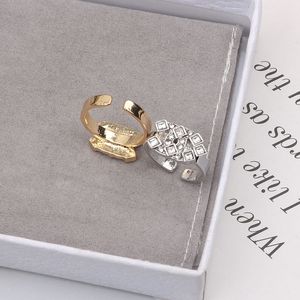20-стильное ретро-кольцо с бриллиантом, дизайнерское кольцо с двойной буквой, кольцо со стразами для мужчин и женщин, кольцо для влюбленных