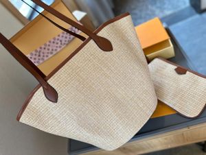 Designer Bag Summer Beach Bag Straw Braided Basket Bag Big Vine Women's Shoulder Bag Large Handle Handbag Tote Style