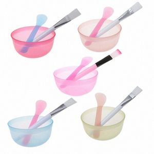 3pcs Makeup Beauty DIY Facial Face Mask Bowl Brush Spo Stick Tool Skin Care Kit Homemade s2yB#