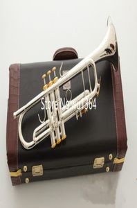 LT180S37 Trompet B Düz Gümüş Kaplamalı Profesyonel Trompet Müzik Aletleri Vaka 3520659