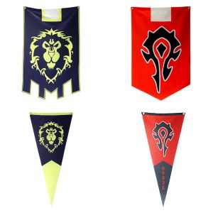Zubehör Allianz Löwe von Stormwind City Muster bedruckte Wimpelflaggen Orgrimmar Die Horde Partydekoration Raumdekoration zum Aufhängen