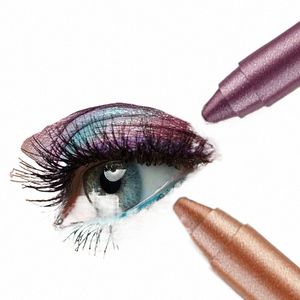 12 Färgvattentät varaktiga pärlor ögonskugga blyertsbrun svart glitter liggande silkesmask eyeliner penna naken ögon pigment makeup v6uh#