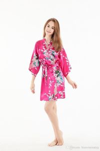 Kimono di seta Accappatoio Accappatoio Donna Abito in raso Abiti di seta Notte Abiti sexy Notte Crescere per la damigella d'onore Estate Plus Size 08