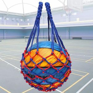 Storage Bags Mesh Pocket Bag Nylon Basketball Carry Football Self Trainer Kick Net Soccer Volleyball Drawstring Ball Portable