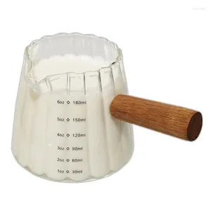 Bicchieri da vino Tazzine da caffè Accessori Brocca per schiuma di latte con manico in legno 6 Oz 1 PZ