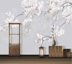 Wallpapers BeibehangCustom Wallpaper 3d Mural Hand-painted Simple Magnolia Chinese Traditional Painting Background Wall Paper