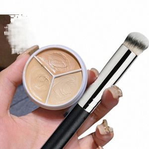 3-color Ccealer Palette Cream Texture Covers Acne Marks Dark Circles Multifuncti Face Makeup Lasting Brighten Face Cosmetics E2bP#