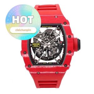 RM Racing Arms Watch Watch RM35-02 Herrenserie NTPT Carbonfaser Automatische mechanische Männer Uhr RM3502 Red Devil mit Sicherheitskarte