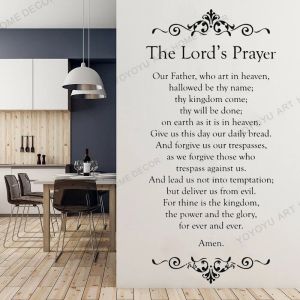 Stickers YOYOYU Bible Verse Wall Sticker Our Father who art in heaven Art decals Christian decor Family The Lords Prayer poster JC76