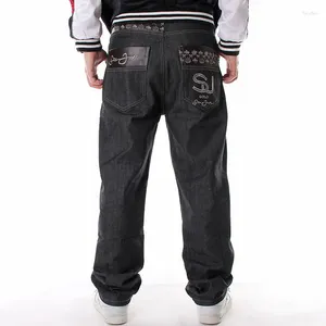 Calças de brim masculinas streetwear solto plus size palazzo calças harem calças retas masculino denim baggy hip hop perna larga 30-46