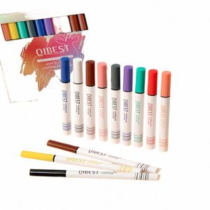 Qibest Renkli Eyeliner Set Su Geçirmez Eyeliner Pencil LG Kalıcı Mat Göz Yolu Makyaj Kozmetik Güzellik Renkli Astar Kitleri F89T#