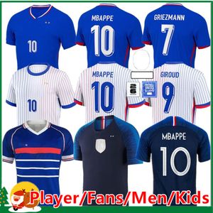 French Club Full Sets 2024 Benzema Soccer Jerseys 24 25 Giroud Mbappe Griezmann Saliba Pavard Kante Maillot de Foot Equipe Maillots Men Women / Kids Kit Football Shirt
