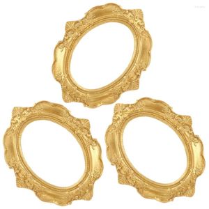 Quadros 3 Pcs Mini Po Frame Decor Decoração Jóias Pequeno Ornamento de Resina para Display Prop Picture Kit