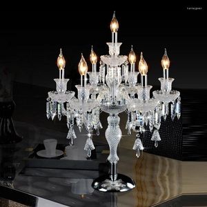 Lampade da terra Lampada da tavolo europea in cristallo trasparente Lampada da comodino per camera da letto Lampada da matrimonio Lampada decorativa di lusso da notte