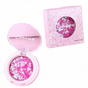 Billigaste ansiktsögonhöjningspulver Eyeshadow Palette Shining Sequin Pentagram Mo Diamd Fragment Eye Shadow TSLM1 B6EV#