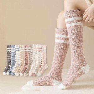 Oem Free Sample Slouch Cozy Women Socks Custom Warm Thermal Fuzzy Terry Winter Fluffy