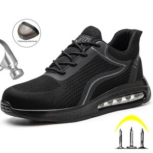 Stivali scarpe di punta in acciaio per uomini scarpe da donna scarpe di sicurezza per foratura sneaker traspirabili scarpe da lavoro cuscino leggero stivali uomini uomini
