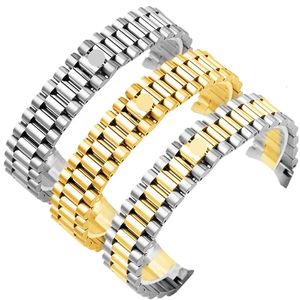 CARLYWET 20mm Solid Curved End Screw Links Deployment Clasp Stainless Steel Wrist Watch Band Bracelet Strap For President 240311