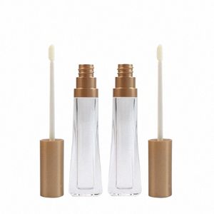 6 ml Makeup Liquid Lipstick Tubes Luxury Flat Transparent Cosmetic Ctainer Refill Bottle Gold Lock Plast Tomt Lipgloss Tube U9GE#