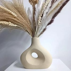 Vasi BoyouNordic Vaso in ceramica per fiori secchi Pampas Erba Tavolo Soggiorno Decorazione di interni per la casa Accessori Arte moderna