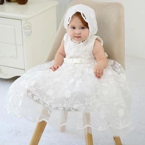 Girl Dresses 2024 Baby Girls Dress Sleeveless Kids First Birthday Ball Gown Infant Baptism Bridesmaid Party Lace Princess 0-24M