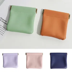 Storage Bags PU Leather Mini Pouch Portable Card Coin Purse Wallet Earphone Key Organizer Pocket Bag Unisex Supplies