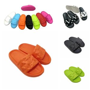 Lyxvarumärke kvinnor glider skor tofflor sommar sandaler strand slid designer platt v designer glider flip flops tofflor för kvinnor avslappnade sommarskor