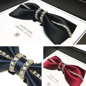 Good fashion Formal commercial Flash Wedding Groom man suit black Burgundy navy blue mens bow tie 240320