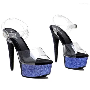 Buty taneczne Leecabe 15 cm/6 -calowe PVC Górna platforma imprezy na wysokim obcasie sandały słupowe