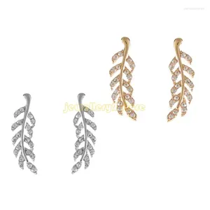 Stud Earrings Leaves Statement Gold Silver Color Fashion Jewelry For Women Girl C9GF
