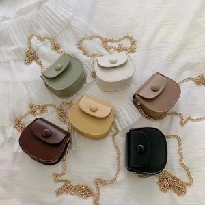 Shoulder Bags Children's Bag Western Style Girls Messenger Small Fashion Princess Mini Coin Purse Solid Color Cute Little Handbags