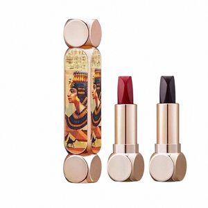 Yiber Sexy Red Lipstick 6-Color One Tube Black Blose Veet保湿絹のようなタッチフルカラーリップメイクウォータープルーフL880＃