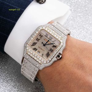 Luxuriöse Moissanit-Uhr, individuell, vollständig vereist, Moissanit-Uhr, Business-Kleidung, Uhren für Herren, Hip-Hop-Armbanduhr