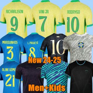 Brasilien 2023 2024 Fußballtrikots Camiseta de Futbol PAQUETA VINI JR RAPHINHA Fußballtrikot Trikots 2024 MARQUINHOS SILVA Brasilien RICHARLISON MÄNNER FRAU KINDER