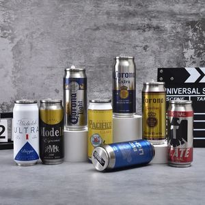 500ml Thermos Stainless Steel Cup Creative Beer Can Insulated Vacuum Cups with Straw Cold Keeper Cola Cans Bottle 240314
