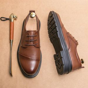 Casual Shoes Selling Men's Brogue Spring Autumn British Style Genuine Leather Office Business Free Delivery